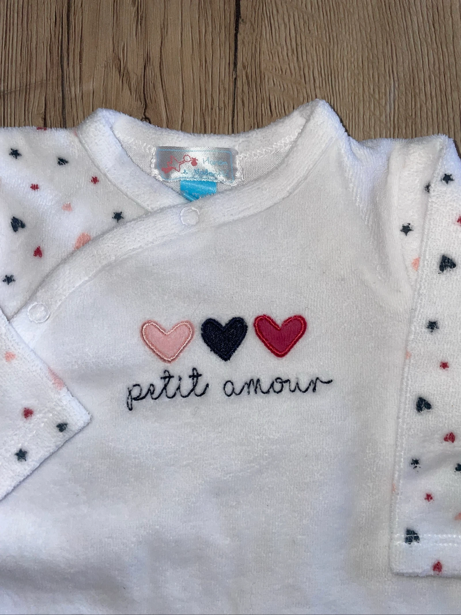 3-month velvet pajamas 62 cm front opening – photo 3